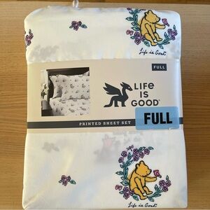 Winnie the Pooh Bedding FULL Set LIFE IS GOOD Vintage Style Honey Pot Bees New